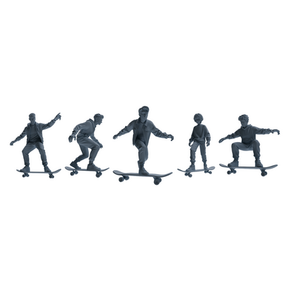 MRY-SFW LYTR800 Skateboard Figure Modern Model 5 pcs Miniature Car Diorama Figures Scene Props Accessories Resin