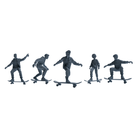 MRY-SFW LYTR800 Skateboard Figure Modern Model 5 pcs Miniature Car Diorama Figures Scene Props Accessories Resin