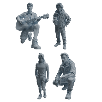 MRY-SFW LYTR1023 Outdoor Casual Male Character Modern Model 4 pcs