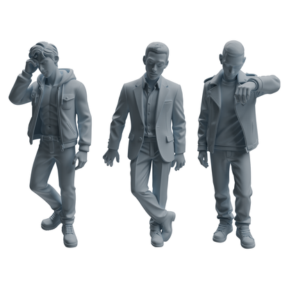MRY-SFW LYTR939 Urban Man Character Modern Model 3 pcs