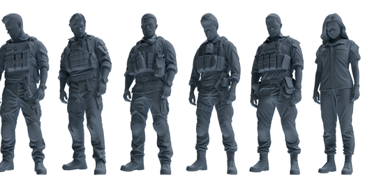 MRY-SFW SSTR002  Modern Navy SEAL Six-Person Mourning Group