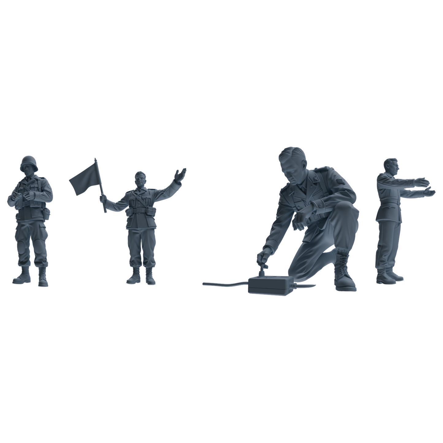 MRY-SFW SSTR190 Miniatures Soldier Model Kit Demolition Command Soldier Pose Modern Model 4 pcs