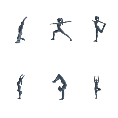 MRY-SFW LYTR830 Yoga Female Athlete Figure Modern Model 6 pcs Miniature Car Diorama Figures Scene Props Accessories Resin