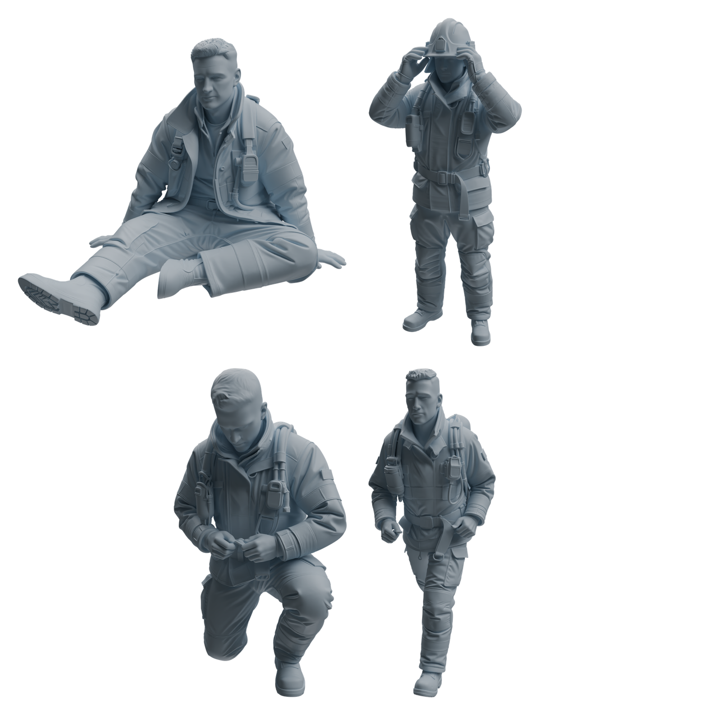 MRY-SFW LYTR1061 Firefighter Character Modern Model 4 pcs
