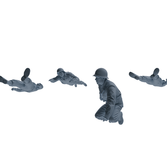 MRY-SFW SSTR229 WWII U.S. Wounded Soldiers Four-Person Group – LCD 3D printed resin model kit, image 1