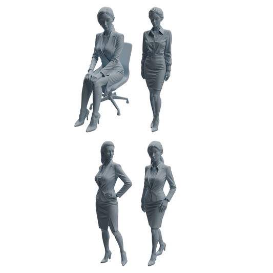 MRY-SFW LYTR974 Office-Scenario Professional Woman Character Modern Model 4 pcs