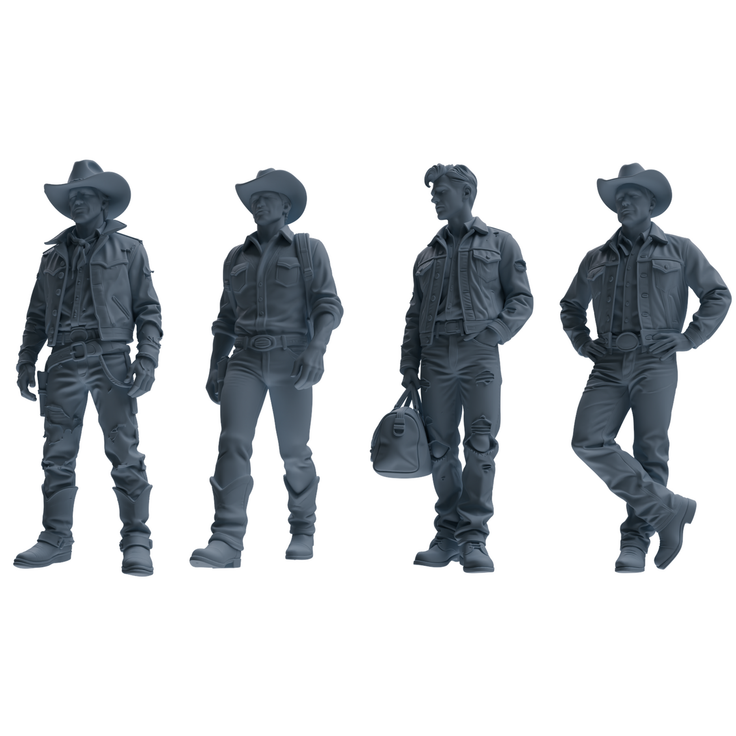 MRY-SFW LYTR903 Cowboy Style Man Multi-look Modern Model 4 pcs