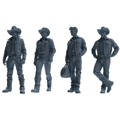 MRY-SFW LYTR903 Cowboy Style Man Multi-look Modern Model 4 pcs