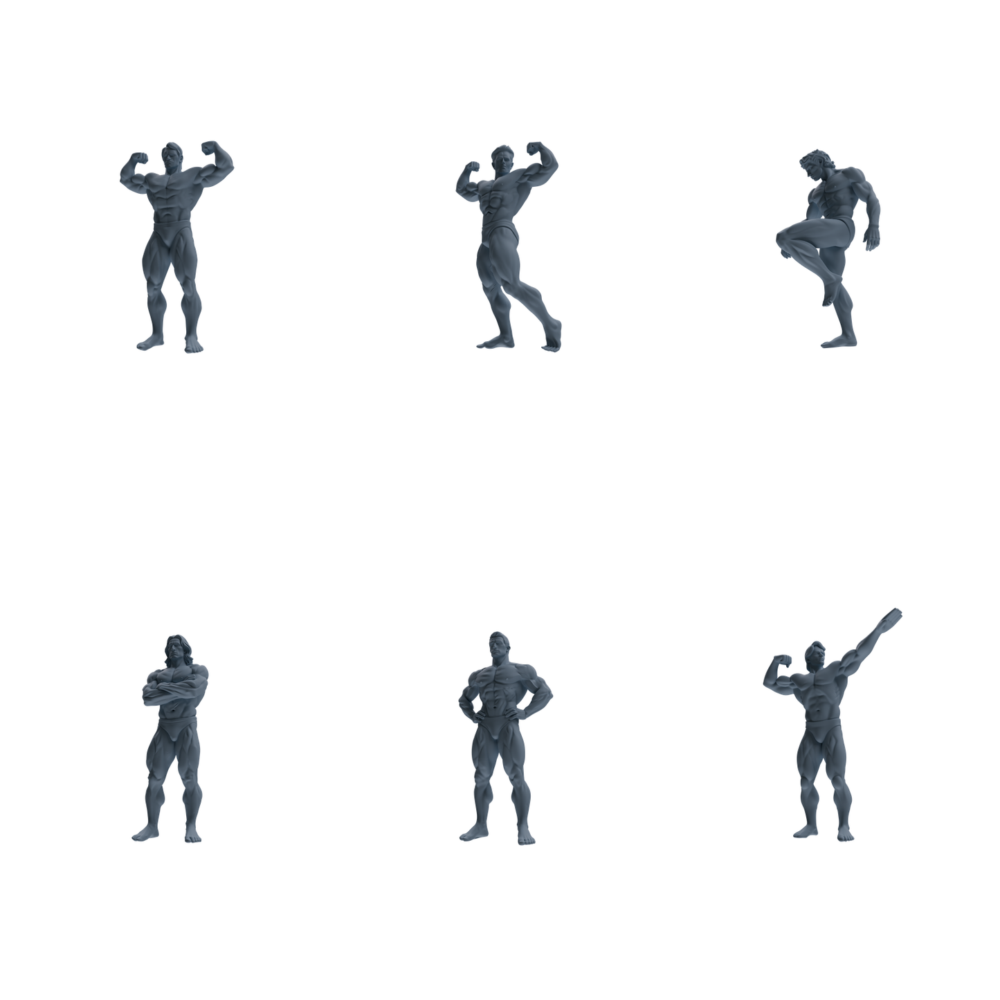MRY-SFW LYTR829 Male Bodybuilder Figure Modern Model 6 pcs Miniature Car Diorama Figures Scene Props Accessories Resin