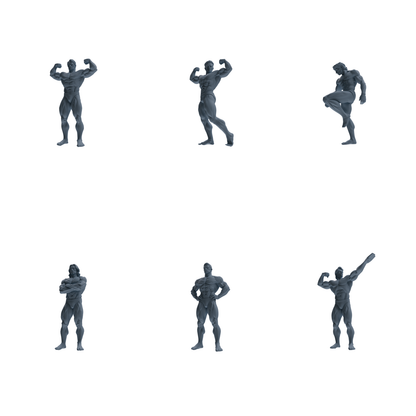 MRY-SFW LYTR829 Male Bodybuilder Figure Modern Model 6 pcs Miniature Car Diorama Figures Scene Props Accessories Resin