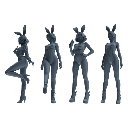 MRY-SFW LYTR887 Bunny Girl Figure Modern Model 4 pcs