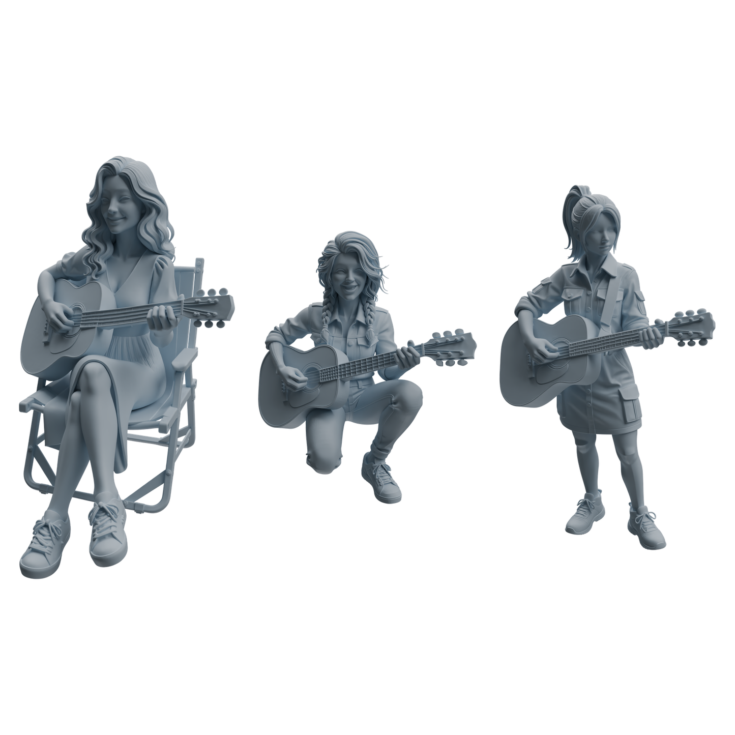 MRY-SFW LYTR1026 Outdoor Guitar Playing Female Character Modern Model 3 pcs