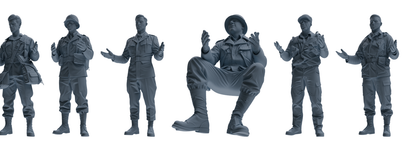 MRY-SFW SSTR052 Miniatures Soldier Model Kit Hacksaw Ridge Rescue Story WWII U.S. Army Six-Person Conversation Group