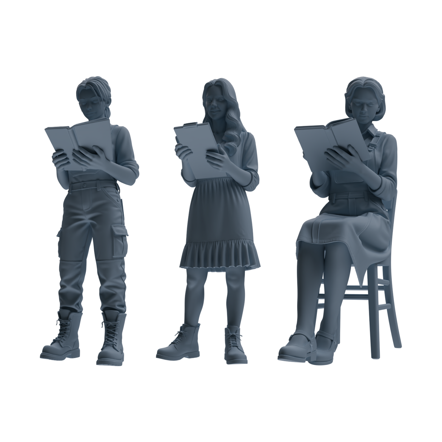 MRY-SFW LYTR907 Reading Woman Multi-pose Modern Model 3 pcs