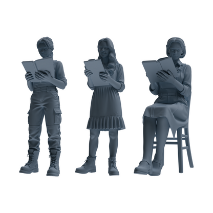 MRY-SFW LYTR907 Reading Woman Multi-pose Modern Model 3 pcs