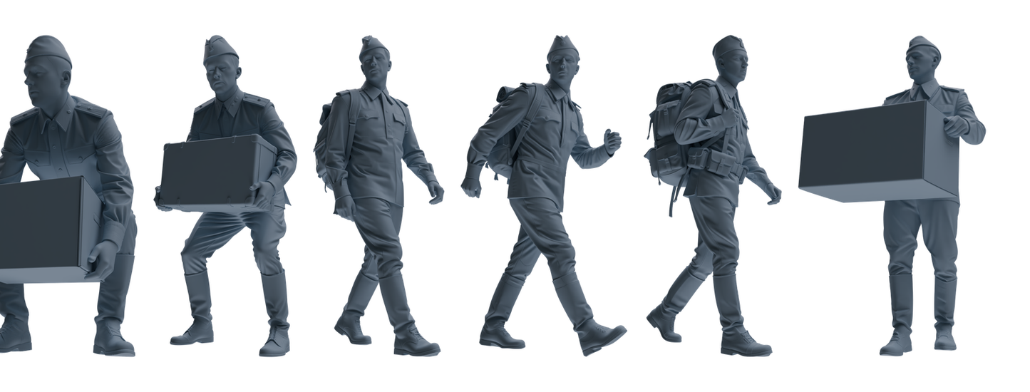 MRY-SFW LYGR727 WWII Soviet Army War Scene Six-Person Carrying Group