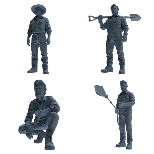 MRY-SFW LYTR906 Farm Worker Man Modern Model 4 pcs