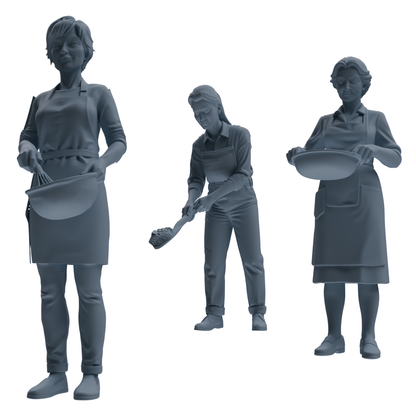 MRY-SFW LYTR923 Cooking Woman Multi-pose Modern Model 3 pcs