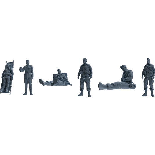 MRY-SFW SSTR192 Miniatures Soldier Model Kit Wounded Soldier – LCD 3D printed resin model kit, image 1