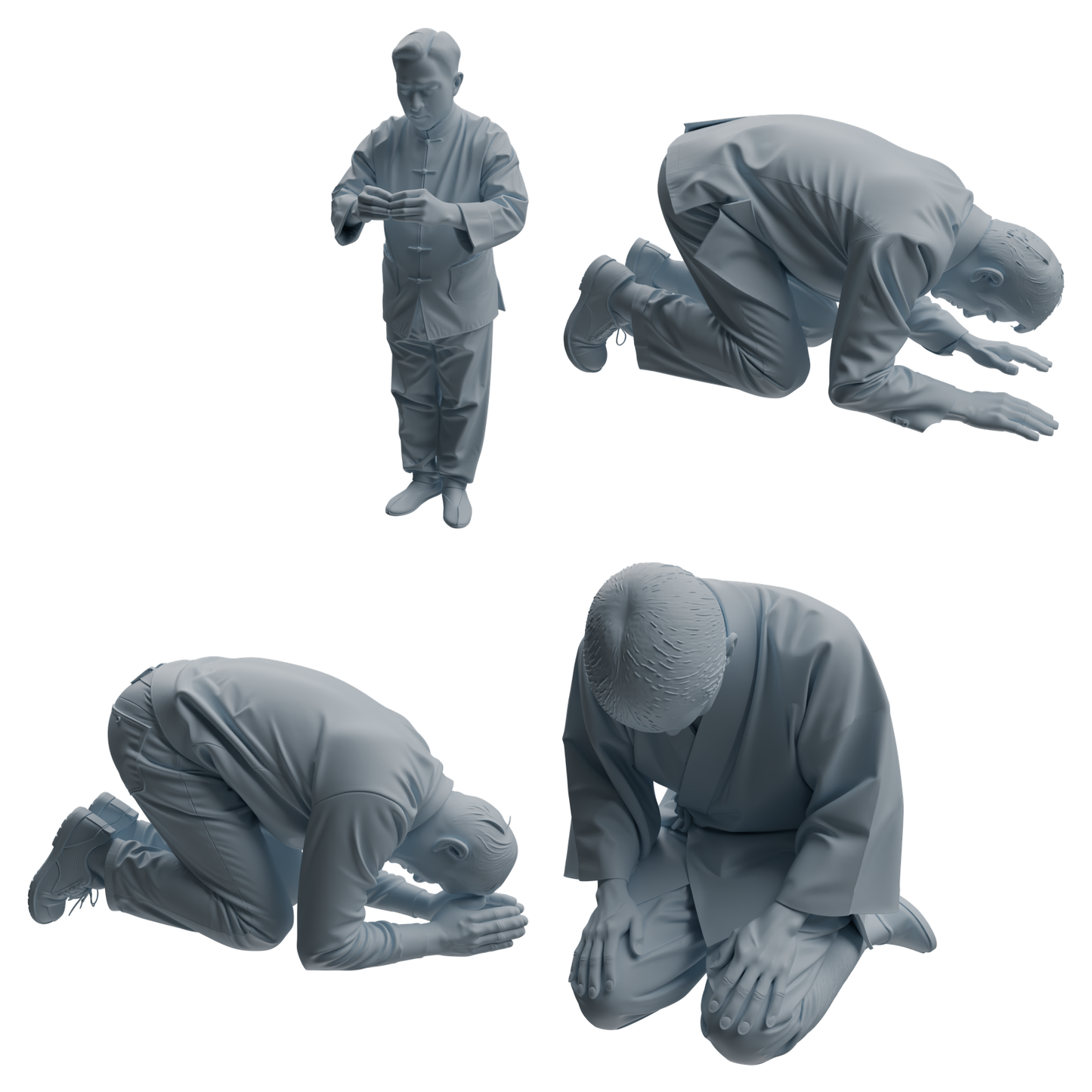 MRY-SFW LYTR1088 Multi-pose Kneeling Character Modern Model 4 pcs