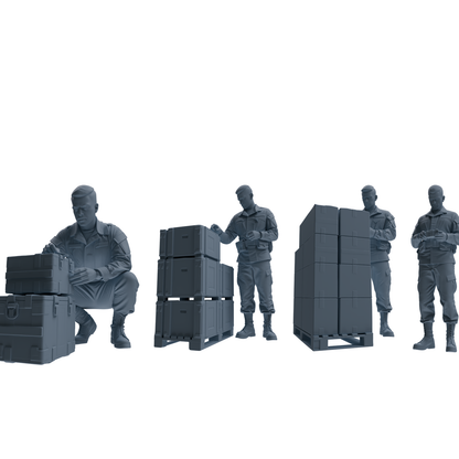 MRY-SFW SSTR247 Modern U.S. Army Logistics Soldier Combat Readiness Four-Person Group
