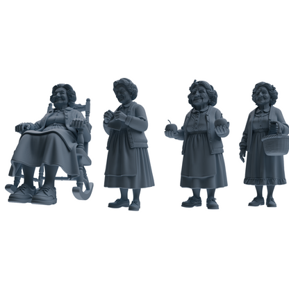 MRY-SFW LYTR902 Vintage Elderly Woman Modern Model 4 pcs
