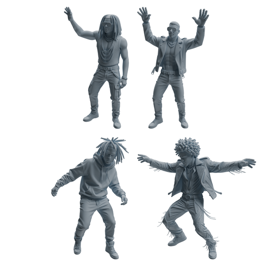 MRY-SFW LYTR927 Nightclub Dancer Man Character Modern Model 4 pcs