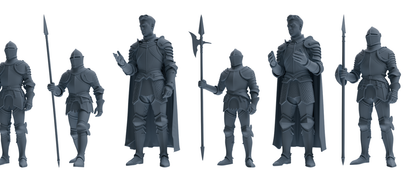 MRY-SFW SSTR093 Miniatures Soldier Model Kit Medieval Knight Six-Person Diplomatic Group
