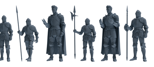 MRY-SFW SSTR093 Miniatures Soldier Model Kit Medieval Knight – LCD 3D printed resin model kit, image 1