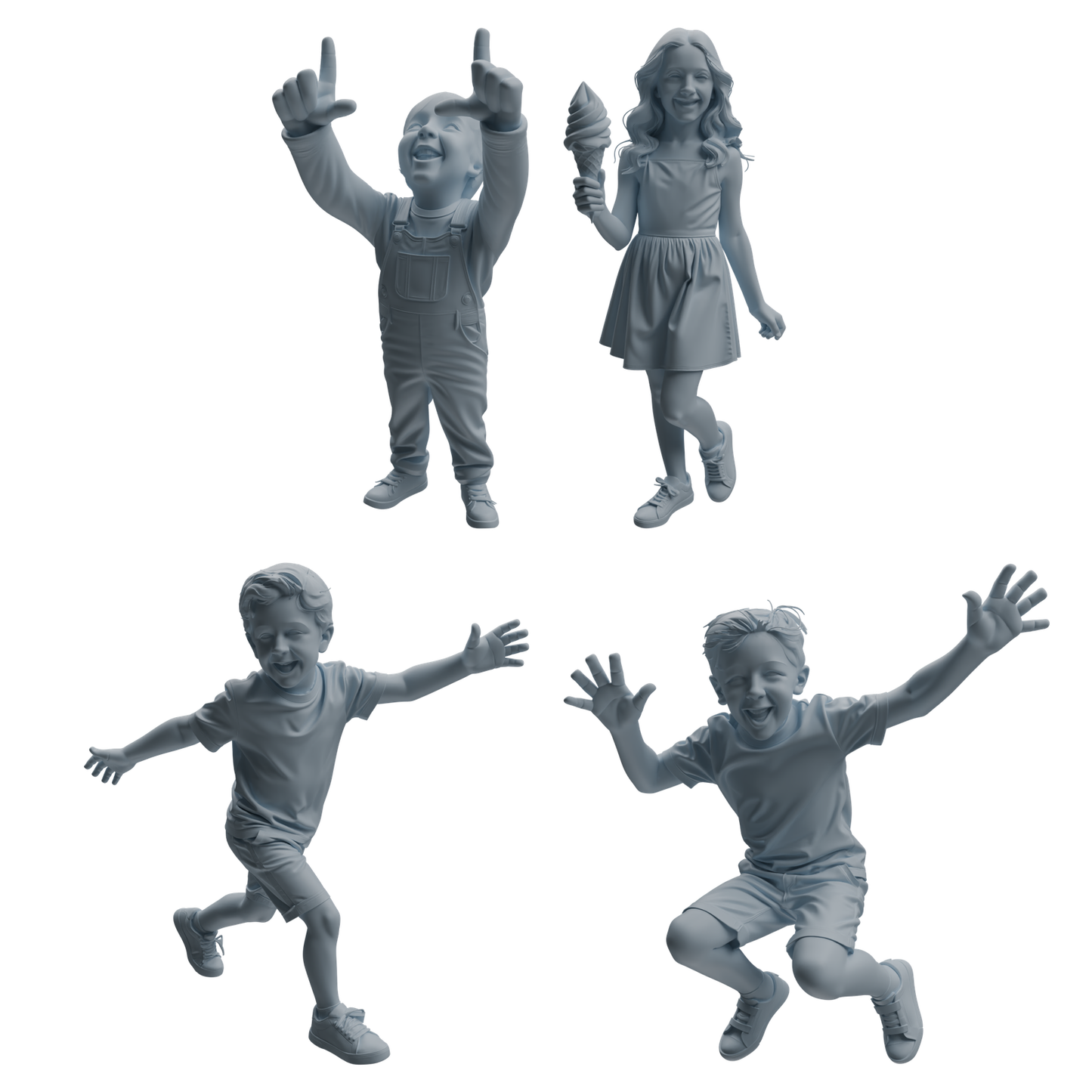 MRY-SFW LYTR1034 Joyful Kids Character Modern Model 4 pcs