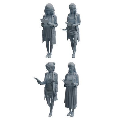 MRY-SFW LYTR1004 Female Medical Staff in Uniform Character Modern Model 4 pcs