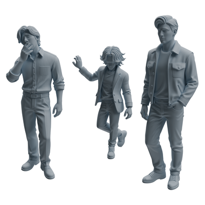 MRY-SFW LYTR941 Party Man Character Modern Model 3 pcs