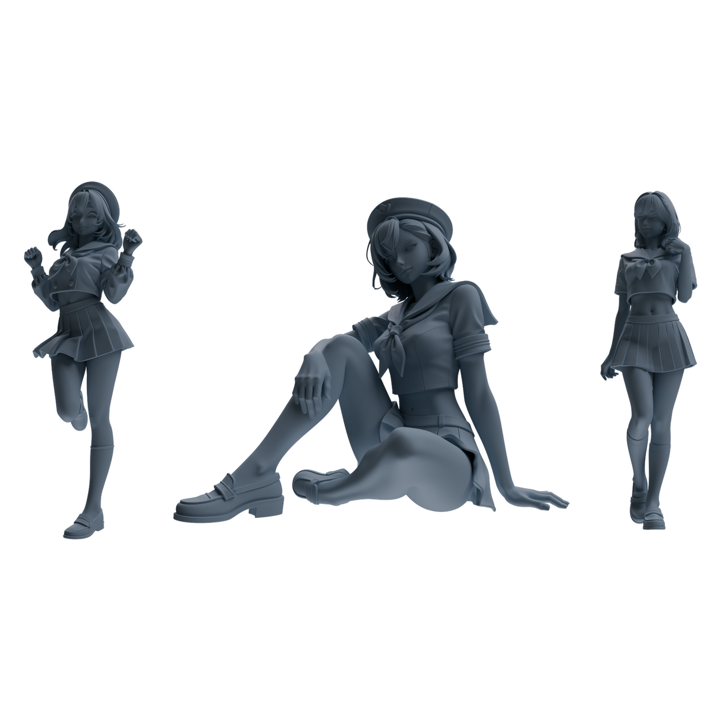 MRY-SFW LYTR884 Multi-pose Sailor Uniform Girl Figure Modern Model 3 pcs