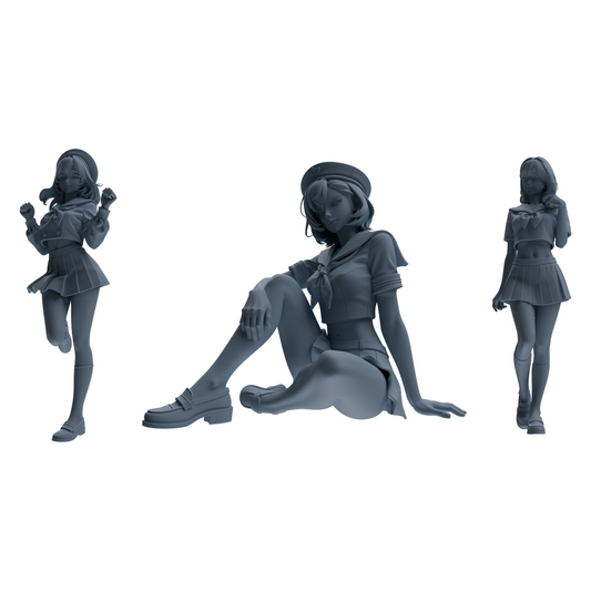 MRY-SFW LYTR884 Multi-pose Sailor Uniform Girl Figure Modern Model 3 pcs
