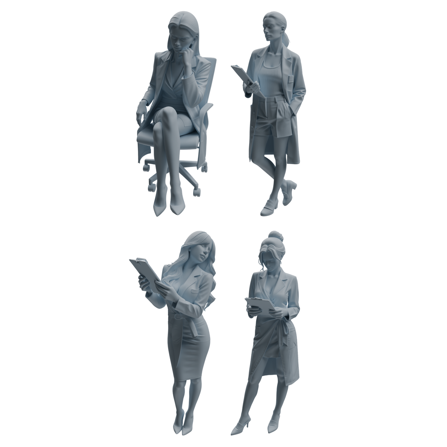 MRY-SFW LYTR1002 Female Doctor with Medical Records Character Modern Model 4 pcs