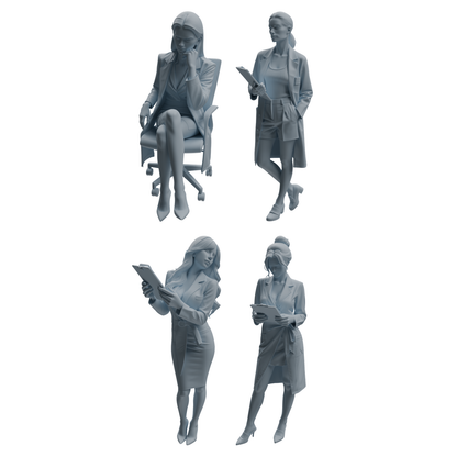 MRY-SFW LYTR1002 Female Doctor with Medical Records Character Modern Model 4 pcs