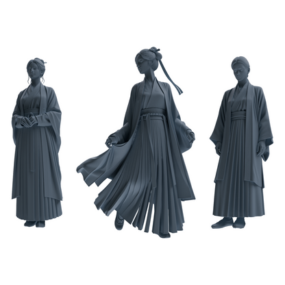 MRY-SFW LYTR890 Ancient Hanfu Woman Figure Modern Model 3 pcs