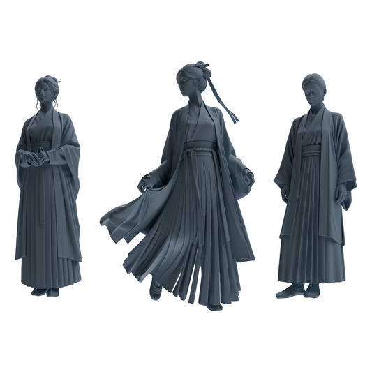 MRY-SFW LYTR890 Ancient Hanfu Woman Figure Modern Model 3 pcs