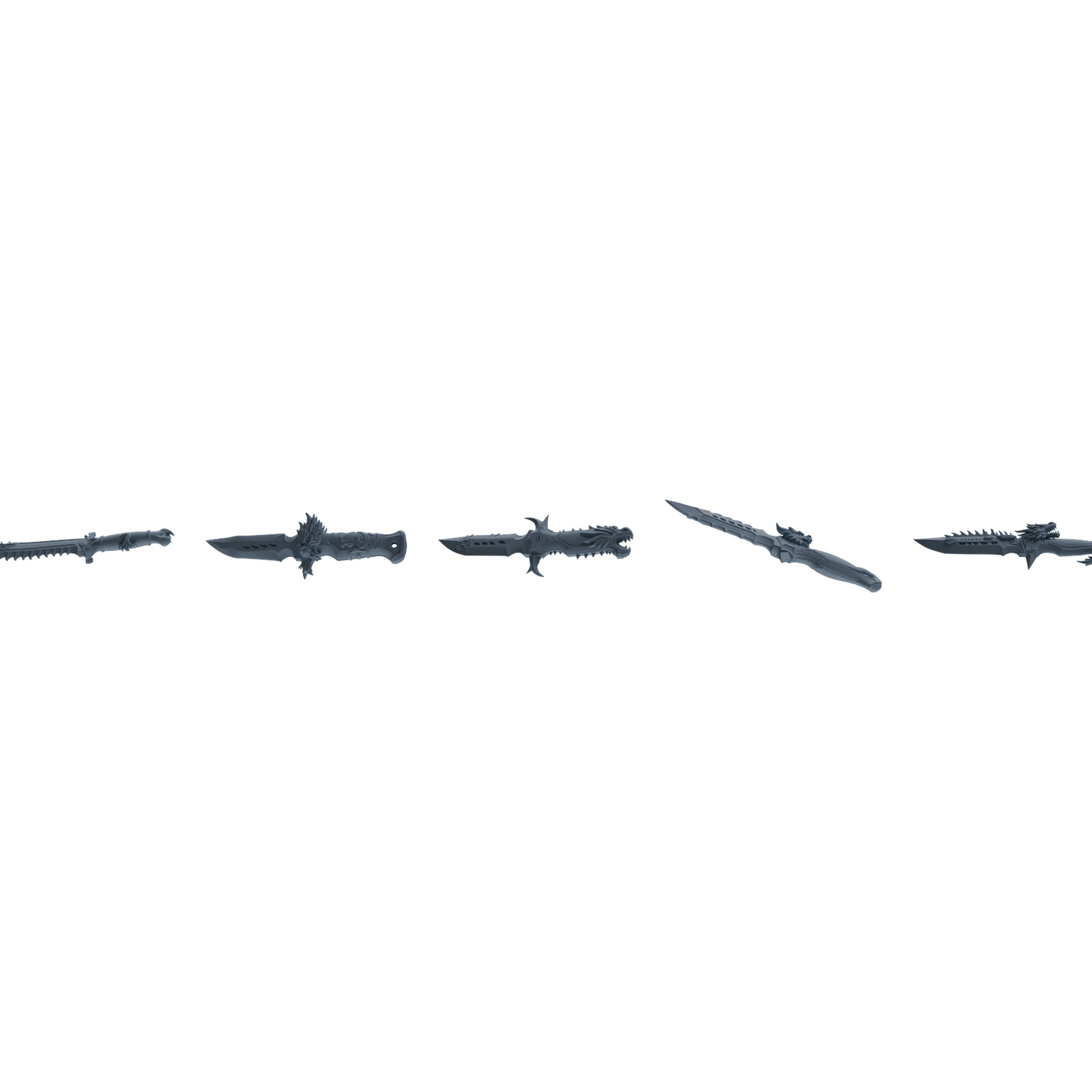 MRY-SFW LYGS400 Dragon Head Shaped Knife Weapon Modern Model 5 pcs