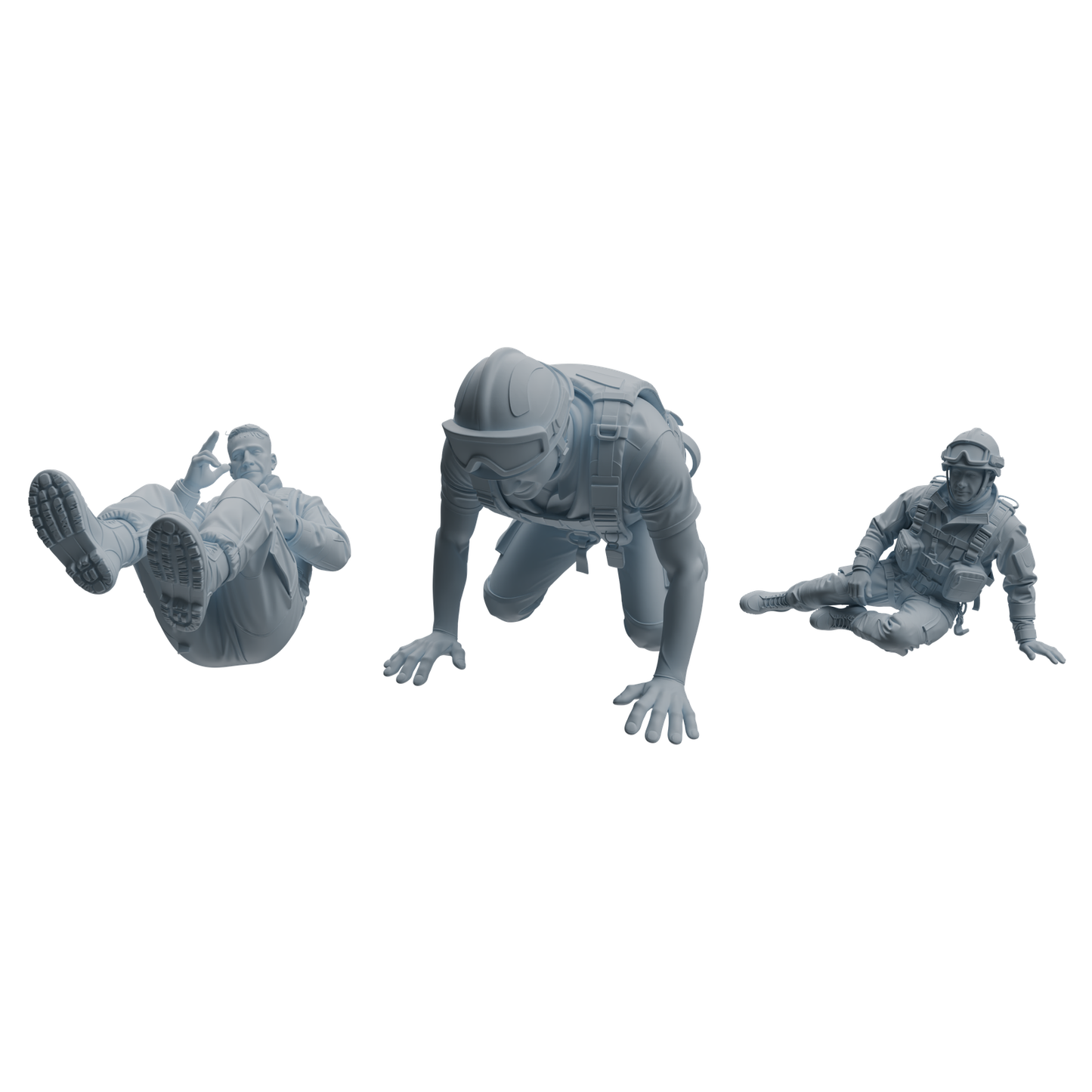 MRY-SFW LYTR1067 Rescue Tactical Pose Firefighter Character Modern Model 3 pcs