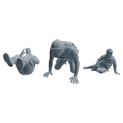 MRY-SFW LYTR1067 Rescue Tactical Pose Firefighter Character Modern Model 3 pcs