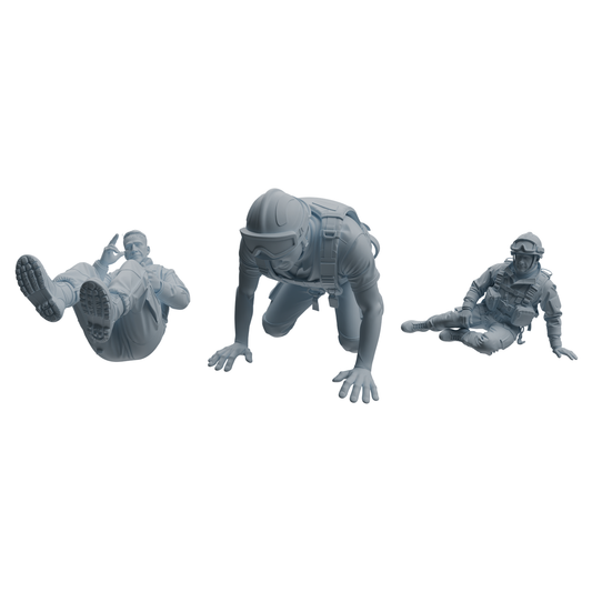 MRY-SFW LYTR1067 Rescue Tactical Pose Firefighter Character Modern Model 3 pcs
