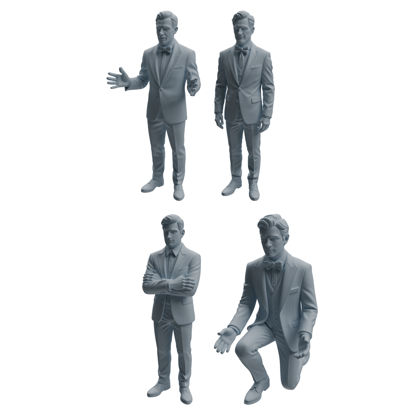 MRY-SFW LYTR944 Suit Man Character Modern Model 4 pcs