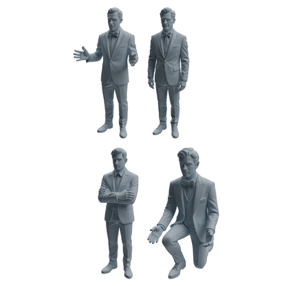 MRY-SFW LYTR944 Suit Man Character Modern Model 4 pcs