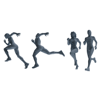 MRY-SFW LYTR818 Running Athlete Figure Modern Model 4 pcs Miniature Car Diorama Figures Scene Props Accessories Resin