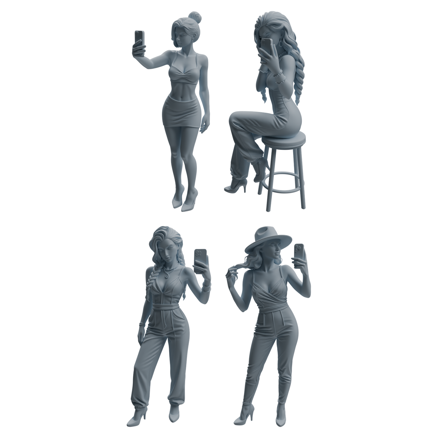 MRY-SFW LYTR942 Selfie Woman Character Modern Model 4 pcs