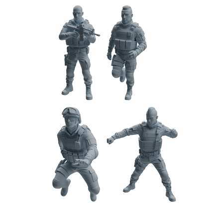 MRY-SFW LYTR953 Combat Stance SWAT Officer Character Modern Model 4 pcs