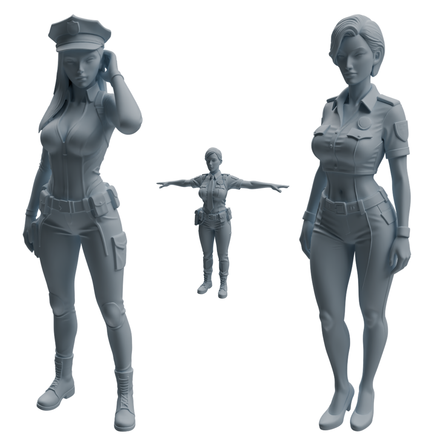 MRY-SFW LYTR957 Multi-Style Female Police Officer Character Modern Model 3 pcs