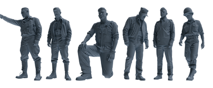 MRY-SFW SSTR050 Miniatures Soldier Model Kit Fury Sherman Tank WWII Tank Crew Reprimand Six-Person Group