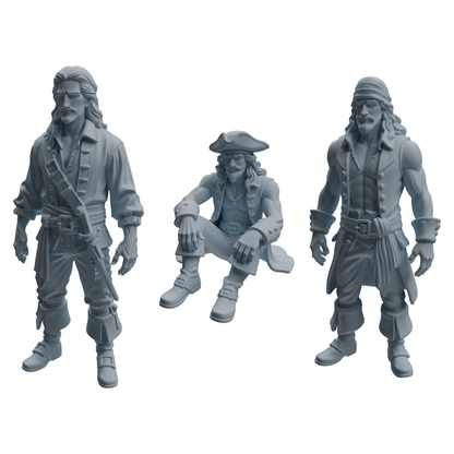MRY-SFW LYTR1092 Realistic Pirate Character Modern Model 3 pcs